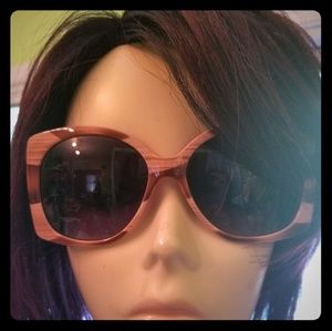 Uniquely U Coral "Woodgrain" Sunglasses